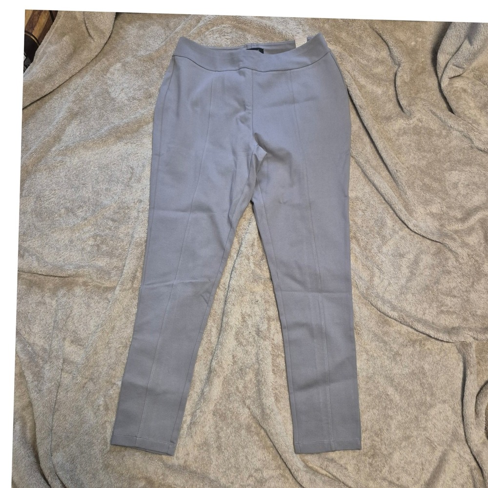 Ashley Stewart Gray Ponte Knit Center Seam Leggings Gray 14/16 NWT